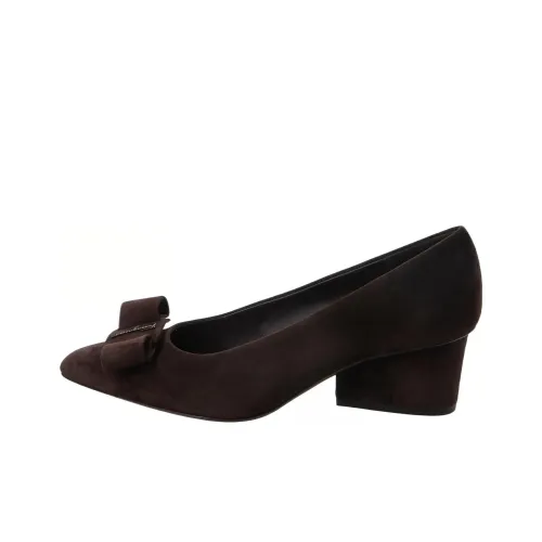 Ferragamo Грубый каблук Высокие каблуки 5,5 см Женские Черный