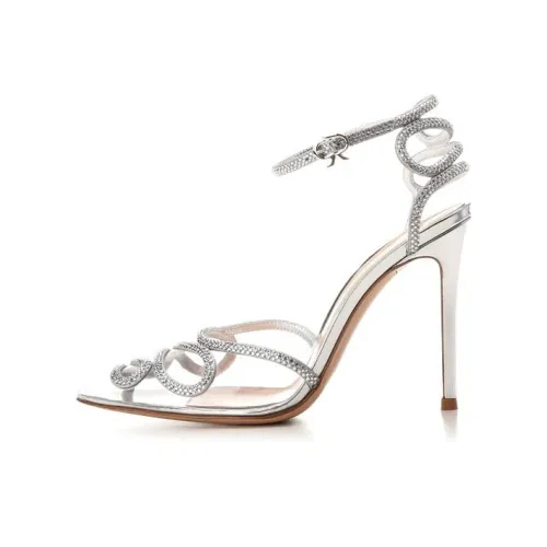 GIANVITO ROSSI Узкий каблук Высокие каблуки 10,5 см Женские Серебряный Белый