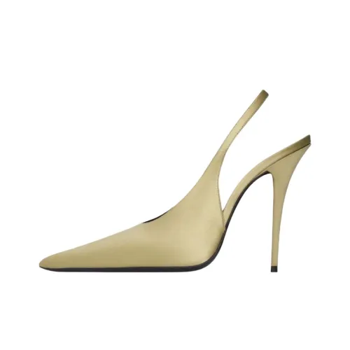 SAINT LAURENT L'Entracte Узкий каблук Высокие каблуки 11 см Женские Бежевый