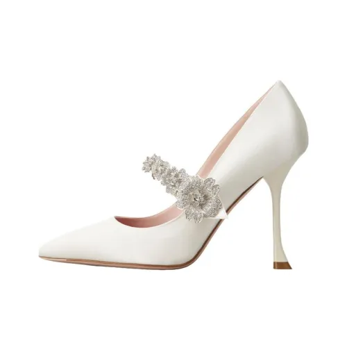 Roger Vivier Bouquet Flower Высокие каблуки Бежевый Женские