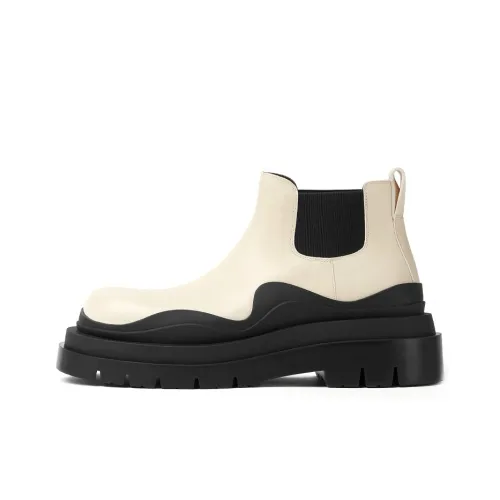 Bottega Veneta Tire Chelsea BV Ankle Длина (размер в длину) Челси Женские Белый Черный