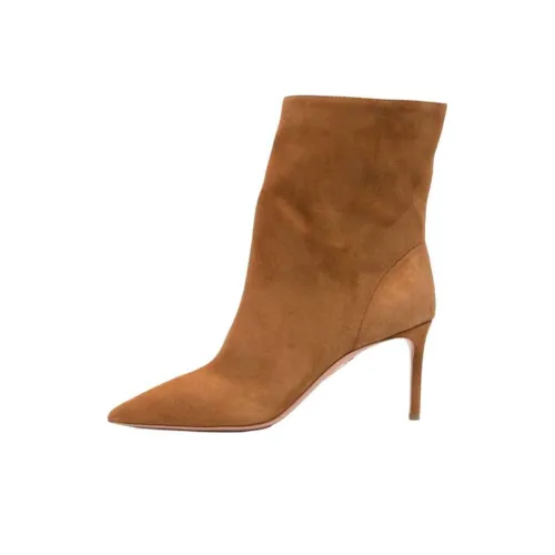 AQUAZZURA MATIGNON Ботильоны 7,5 см Женские Коричневый