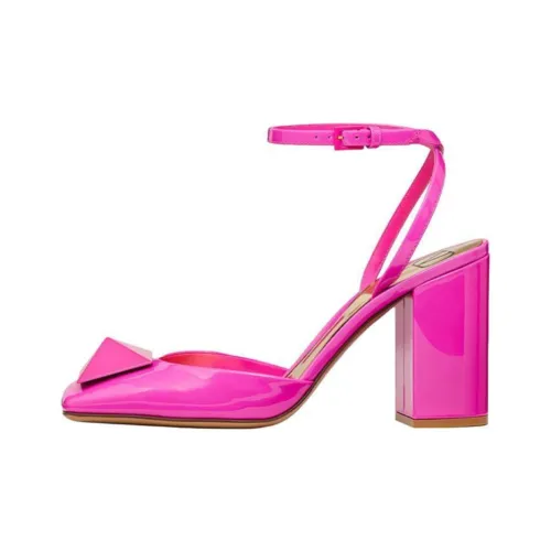 Valentino One Stud Грубый каблук Высокие каблуки Женские Розовый