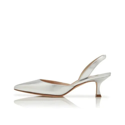 MANOLO BLAHNIK Песочные часы Высокие каблуки 5 см Женские Серебристые