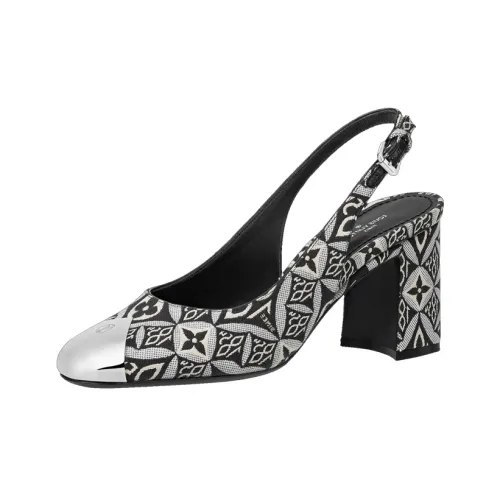 LOUIS VUITTON Louise Квадратный каблук Высокие каблуки 7,5 см Женские Черный