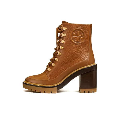 TORY BURCH Miller Смешанные материалы Часы Разъем Ботильоны Женские Коричневый