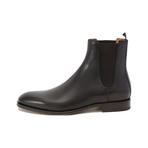 Ferragamo FALCO Короткий Челси Мужской Темно-Кофейный