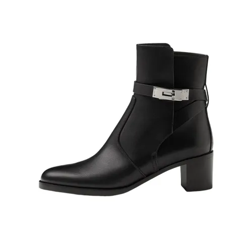 HERMES Frenchie Модные ботильоны 5 см женские черные