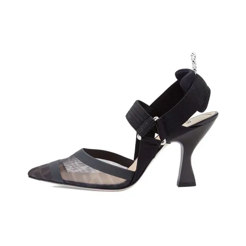 FENDI Colibri Песочные часы Высокие каблуки 8,5 см Женские Черный