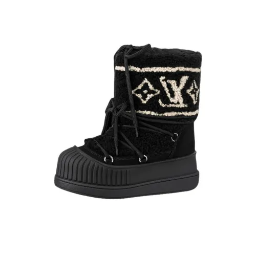 LOUIS VUITTON Polar Короткий MID Голень Сноубутсы Женские Черный