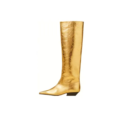 KHAITE Женские сапоги до колена Золотого цвета
