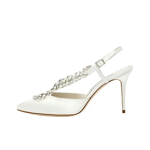 MANOLO BLAHNIK Узкий каблук Высокие каблуки 9 см Женские Белые