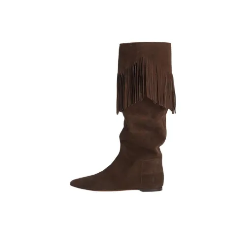 Polo Ralph Lauren Женские сапоги на высокий каблук коричневые