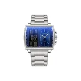 Стальной браслет, серебристо-синий