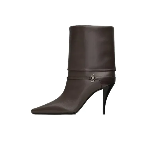 SAINT LAURENT Niki Ботильоны 9 см Женские Коричневый