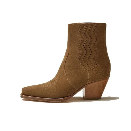 HERMES Ботильоны 6,5 см Женские Хаки