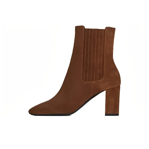 SAINT LAURENT LOU Челси Женские Темно-коричневый