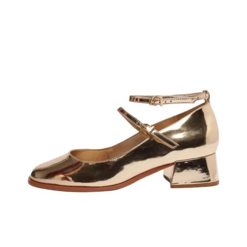 Schutz Dorothy Грубый каблук Высокие каблуки 4CM Женские Золотой