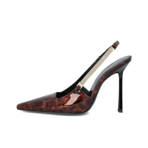 SAINT LAURENT Высокие каблуки Красно-коричневый Женские