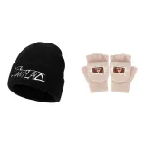 Черная кепка + хаки перчатка