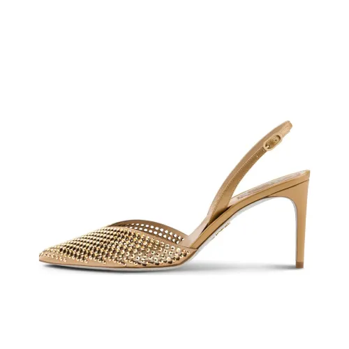 RENE CAOVILLA Имбирный Узкий каблук Высокие каблуки 8 см Женские Золотой