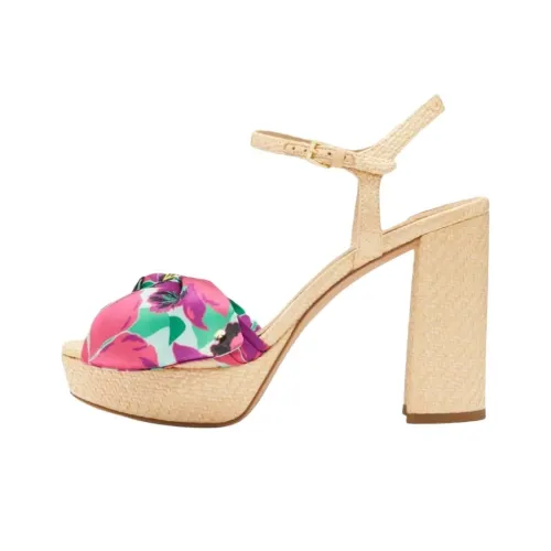 Kate Spade Lucie Орхидея Bloom Грубый каблук Высокие каблуки 10 см Женские Бежевый