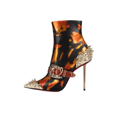 CL LUBOTING Женские ботильоны с каблуком 10 см женские желтые