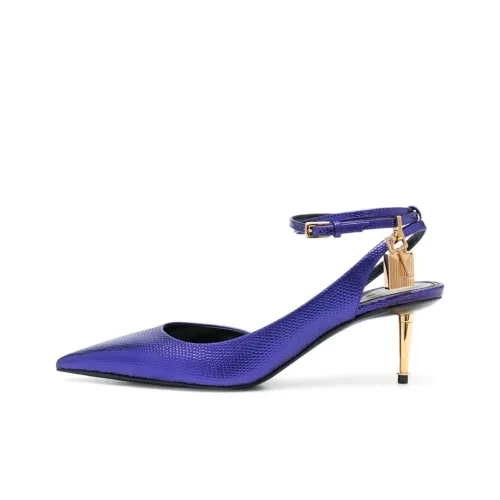 TOM FORD Навесной замок узкий каблук высокие каблуки 5,5 см женский фиолетовый