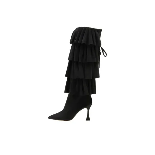 MANOLO BLAHNIK Miralone Колено Высокие сапоги 9 см Женские Черный