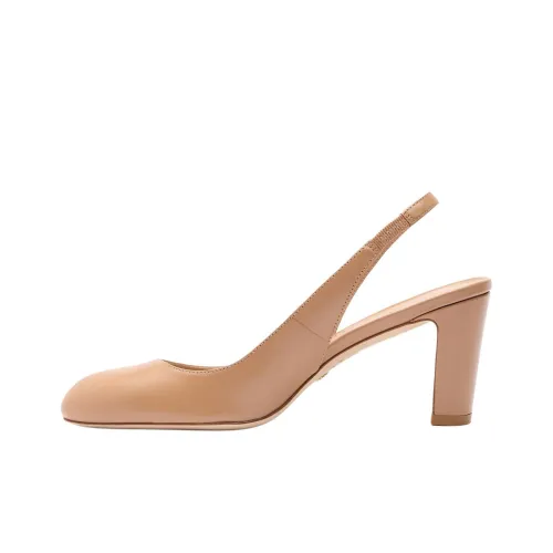 Stuart Weitzman SW VIDA Грубый каблук Высокие каблуки 7,5 см Женские Бежевый