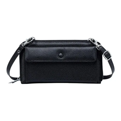 WANWU Сумка через плечо из крупнозернистой текстуры коровьей кожи женская многоцветная