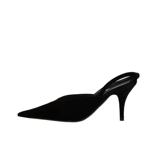 Balenciaga Узкий каблук Домашние тапочки Женские Черный