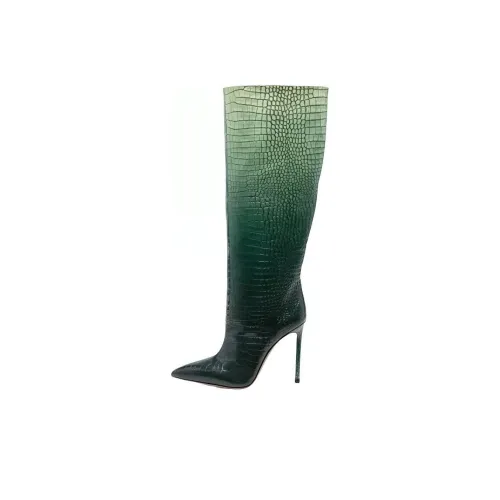 AQUAZZURA Женские высокие сапоги до колена зеленые