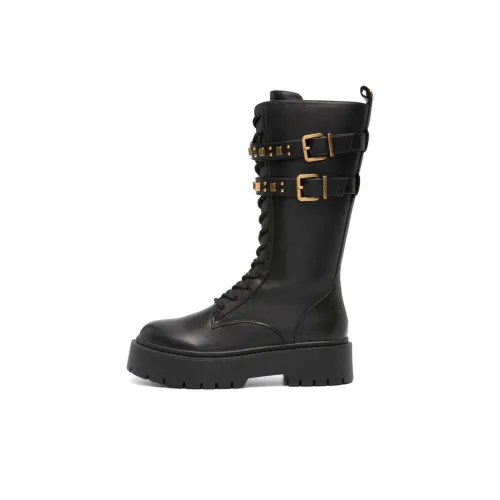 TWINSET Milano Колено Высокий Мартин Ботинок Женские Черный