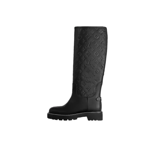 LOUIS VUITTON Territory Женские высокие сапоги на колено черные