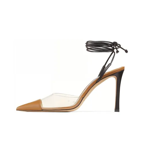 Jimmy Choo Farley Низкий каблук Высокие каблуки Женские CAMEL