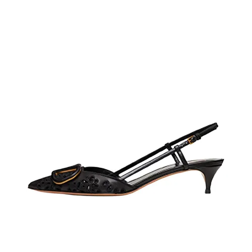 Valentino Vlogo Signature Конусный каблук Высокие каблуки 4CM Женские Черный