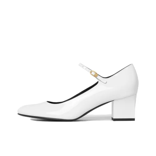 CELINE Babies Mary Jane Квадратный каблук Высокие каблуки 5,5 см Женские Белые