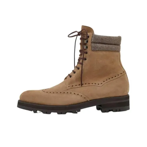 MANOLO BLAHNIK Сапеле Ботильоны Мужские Бежевые