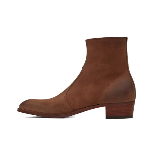 SAINT LAURENT Wyatt Ботильоны Мужские Винтаж Коричневый