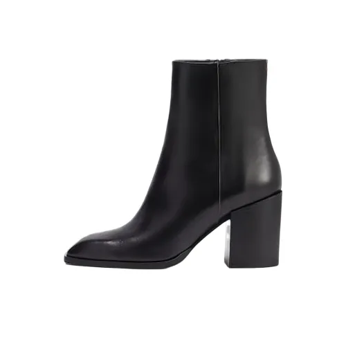 Aeyde Leandra Черные ботильоны на голень каблук 7,5 см женские черные