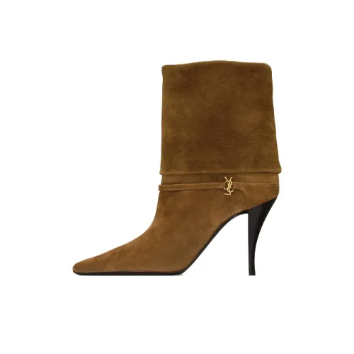 SAINT LAURENT Niki Ботильоны 9 см Женские Коричневый