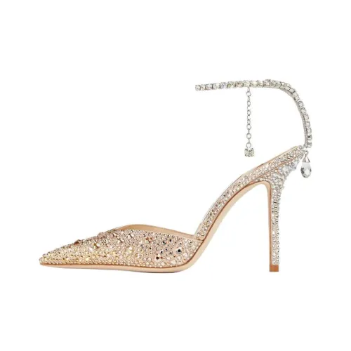 Jimmy Choo Saeda Низкий каблук Высокий каблук 10 см Женский Золотой