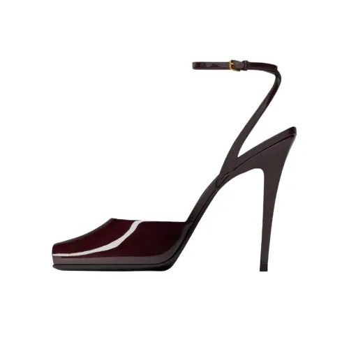 SAINT LAURENT Scandale Низкий каблук Высокий каблук 11 см Женский Вишневый Красный