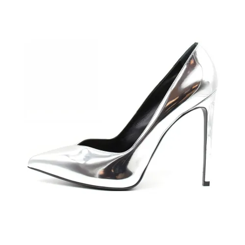 SAINT LAURENT Париж 105 Высокие каблуки Женские Серебряные