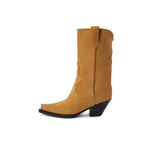 Giuseppe Zanotti GZ Женские сапоги на высоком каблуке Золотисто-коричневого цвета