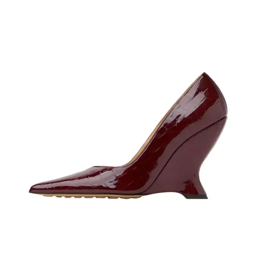 Bottega Veneta Нестандартный каблук Мода Высокие каблуки 10 см Женские Вишня