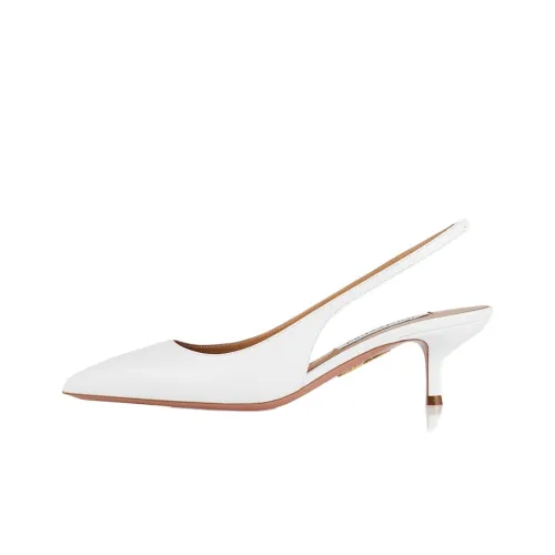 AQUAZZURA Purist Sling Узкий каблук Высокие каблуки 5 см Женские Белые