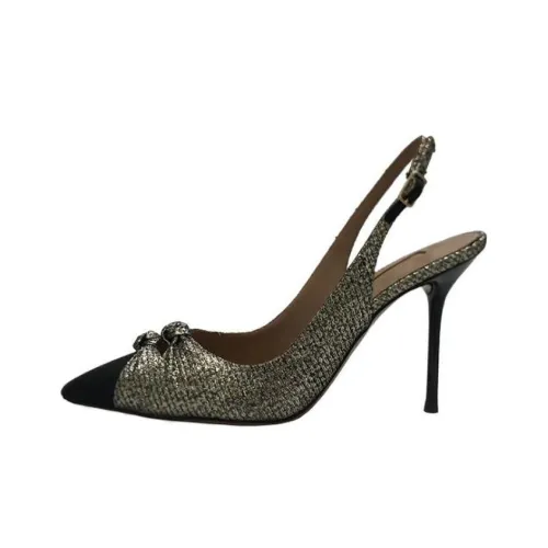 AQUAZZURA Высокие каблуки Черно-серебро Женские