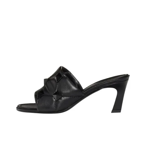 Valentino Rockstud Песочные часы Слипоны 6,5 см Женские Черный